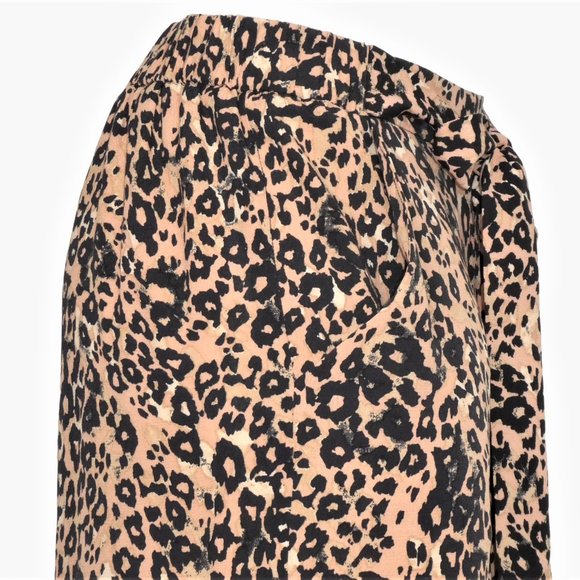 Aritzia Wilfred Faun High Waisted Cropped Wide-Leg leopard Print Pants Size S - Picture 4 of 10